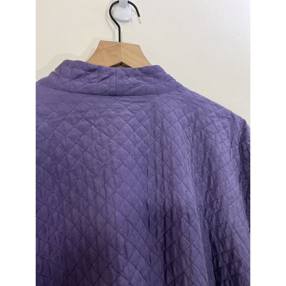 Eileen Fisher Silk Plum 3X Quilted Tussah Crinkle Jacket Asian Lagom Lagenlook - Picture 14 of 16